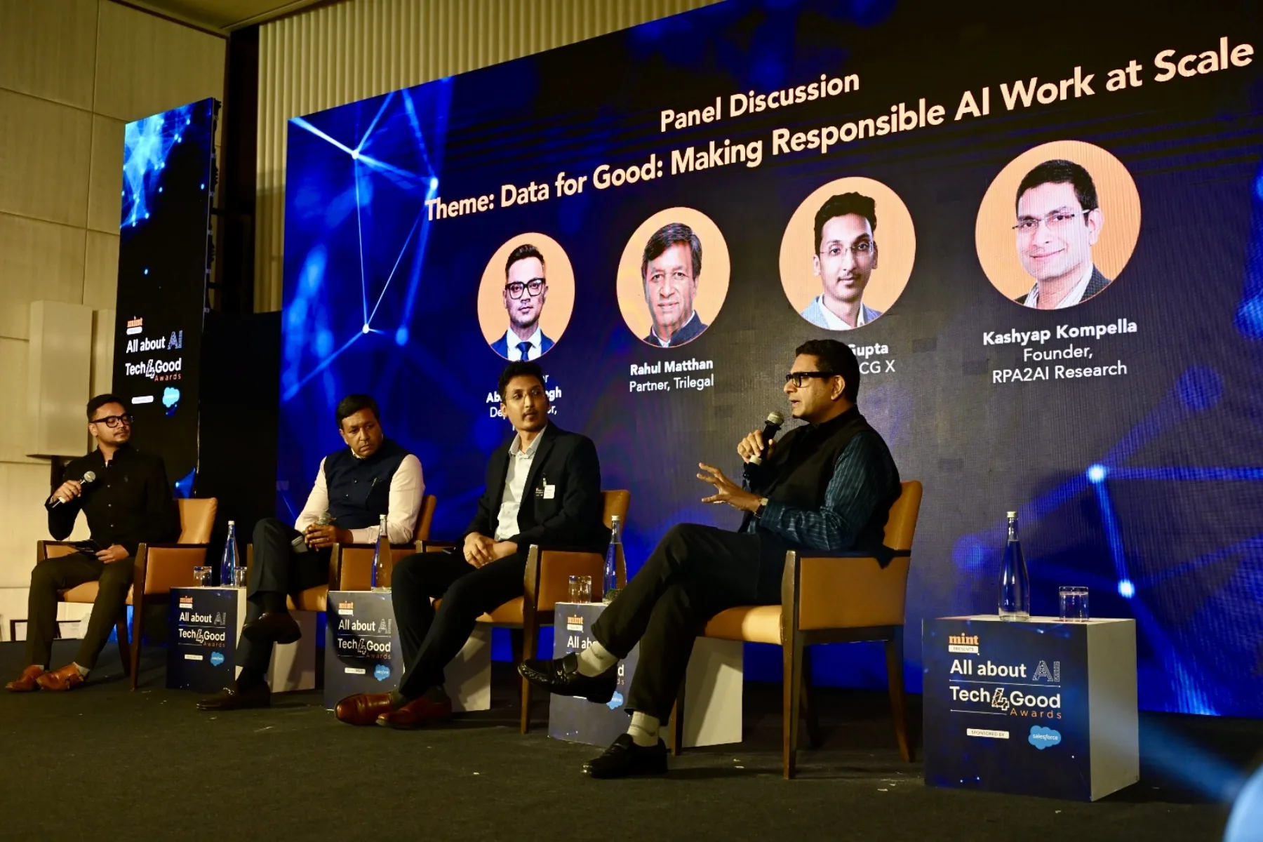 Kashyap Kompella speaking on a panel about making responsible AI work at scale
