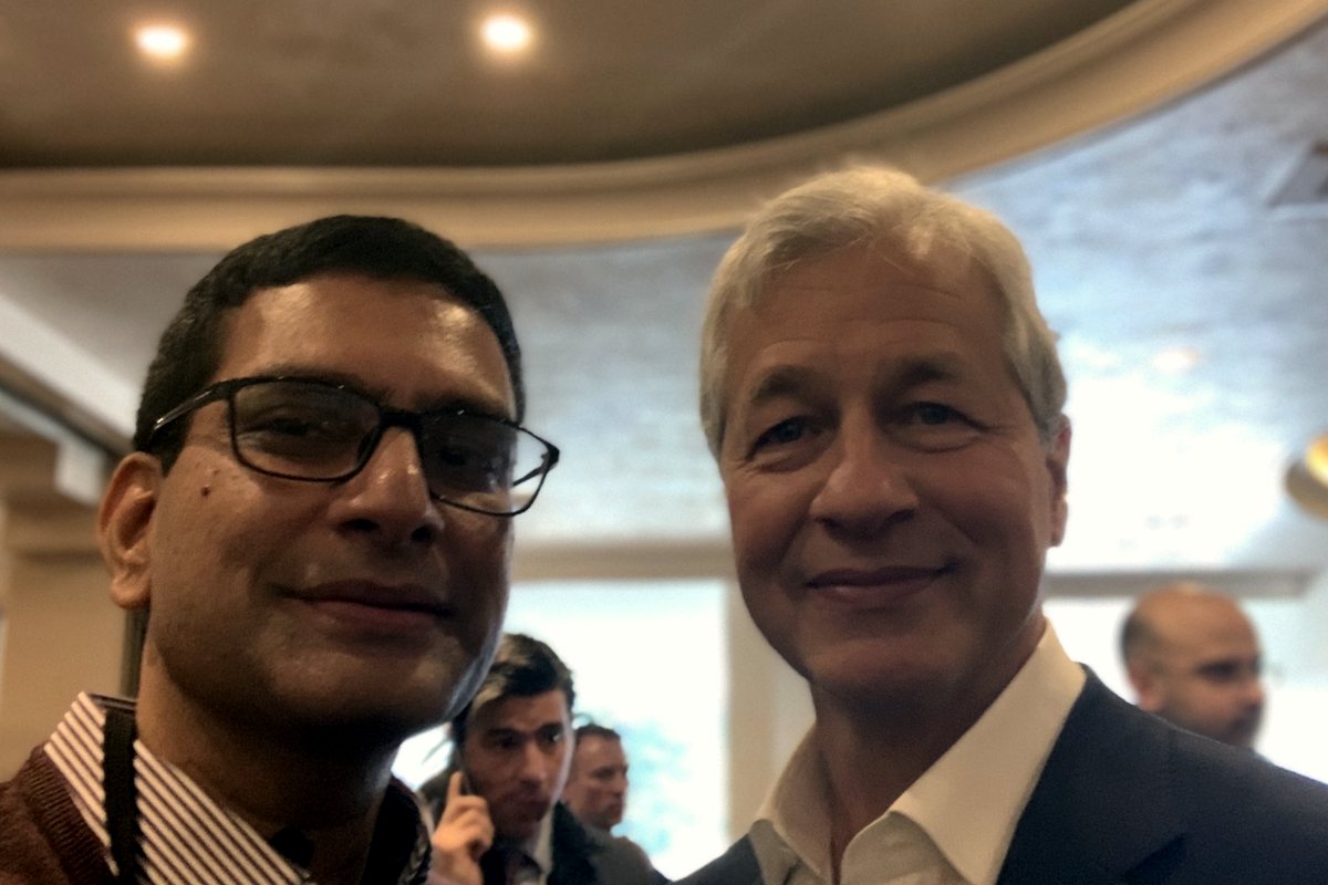 Kashyap Kompella at a public event with Jamie Dimon