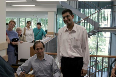 Kashyap Kompella at a public event with Vikram Seth