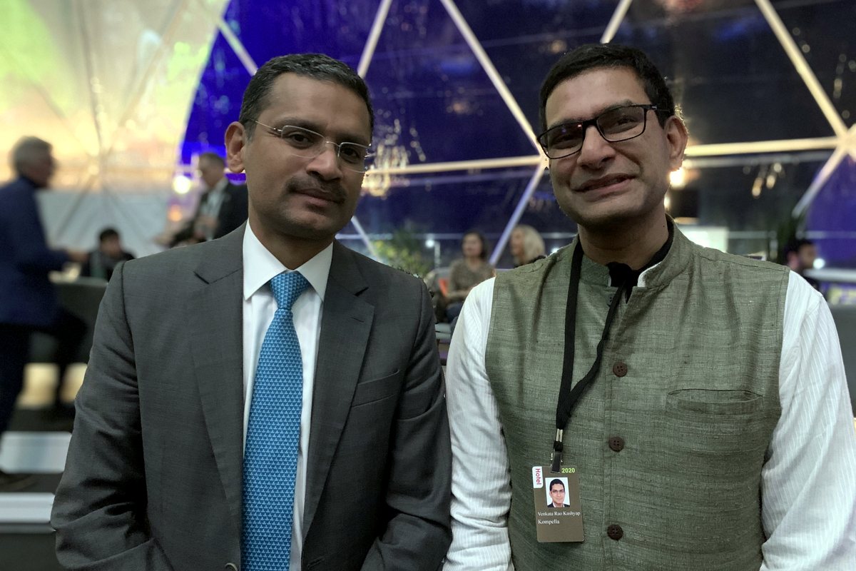 Kashyap Kompella at a public event with Rajesh Gopinathan