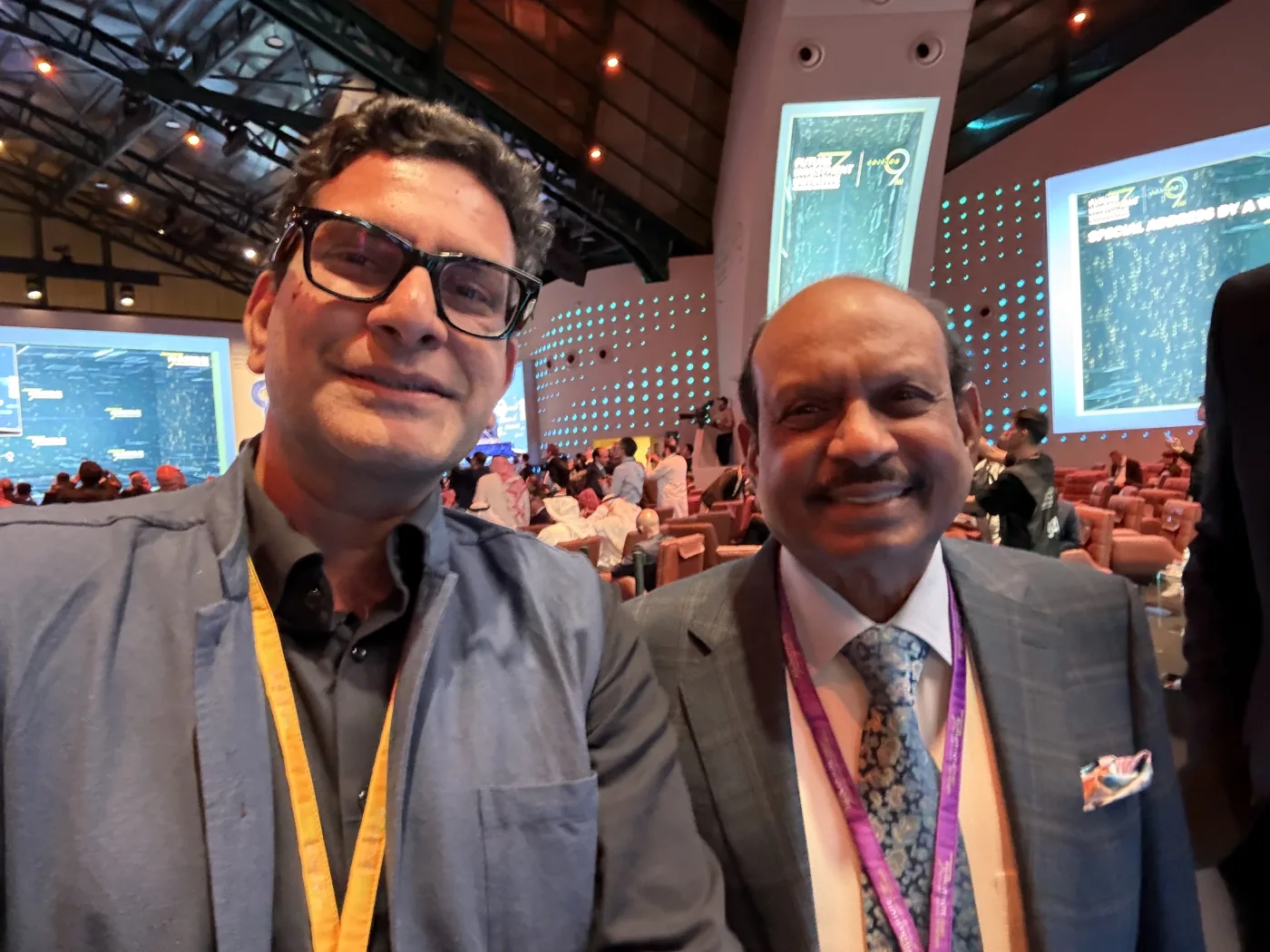 Kashyap Kompella with Yusuff Ali at the Investor Forum