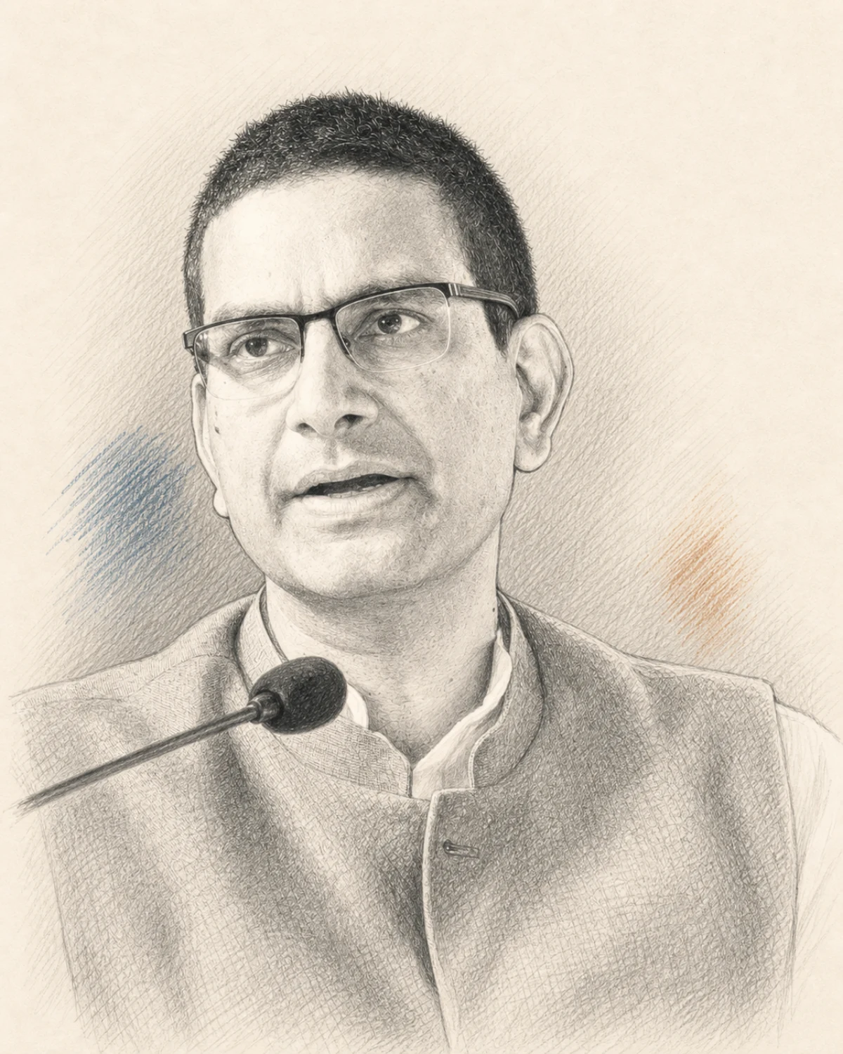 Pencil portrait of Kashyap Kompella