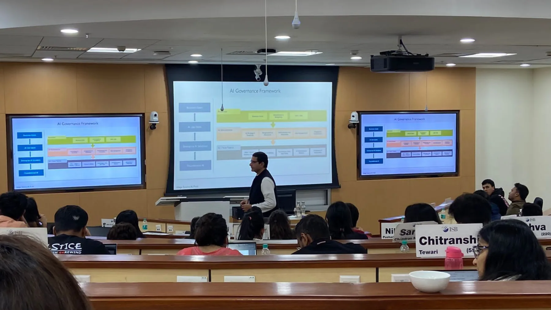 Kashyap Kompella teaching AI governance at the Indian School of Business